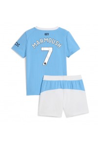 Fotbalové Dres Manchester City Omar Marmoush #7 Dětské Domácí Oblečení 2025-26 Krátký Rukáv (+ trenýrky)